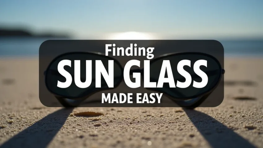 The image shows stylish sunglasses perfect for sunny adventures, making Finding Sun Glass Cortez Made Easy.