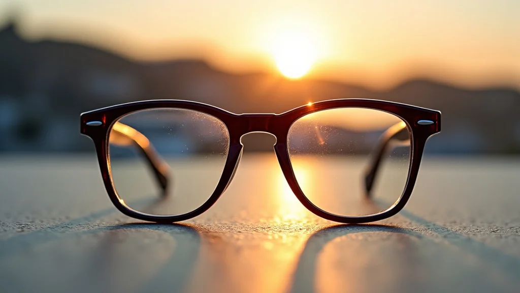 The image shows a person wearing stylish bifocal sunglasses while reading outdoors.