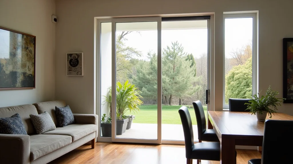 The image shows a homeowner admiring a house with advanced window glass for sun protection.